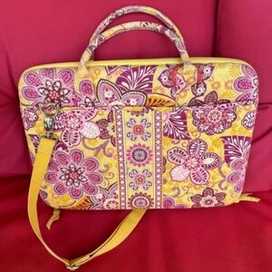 Vera Bradley Yellow Floral laptop Case nwot